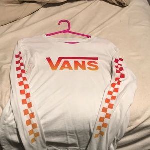 Red and orange checkered vans long sleeve